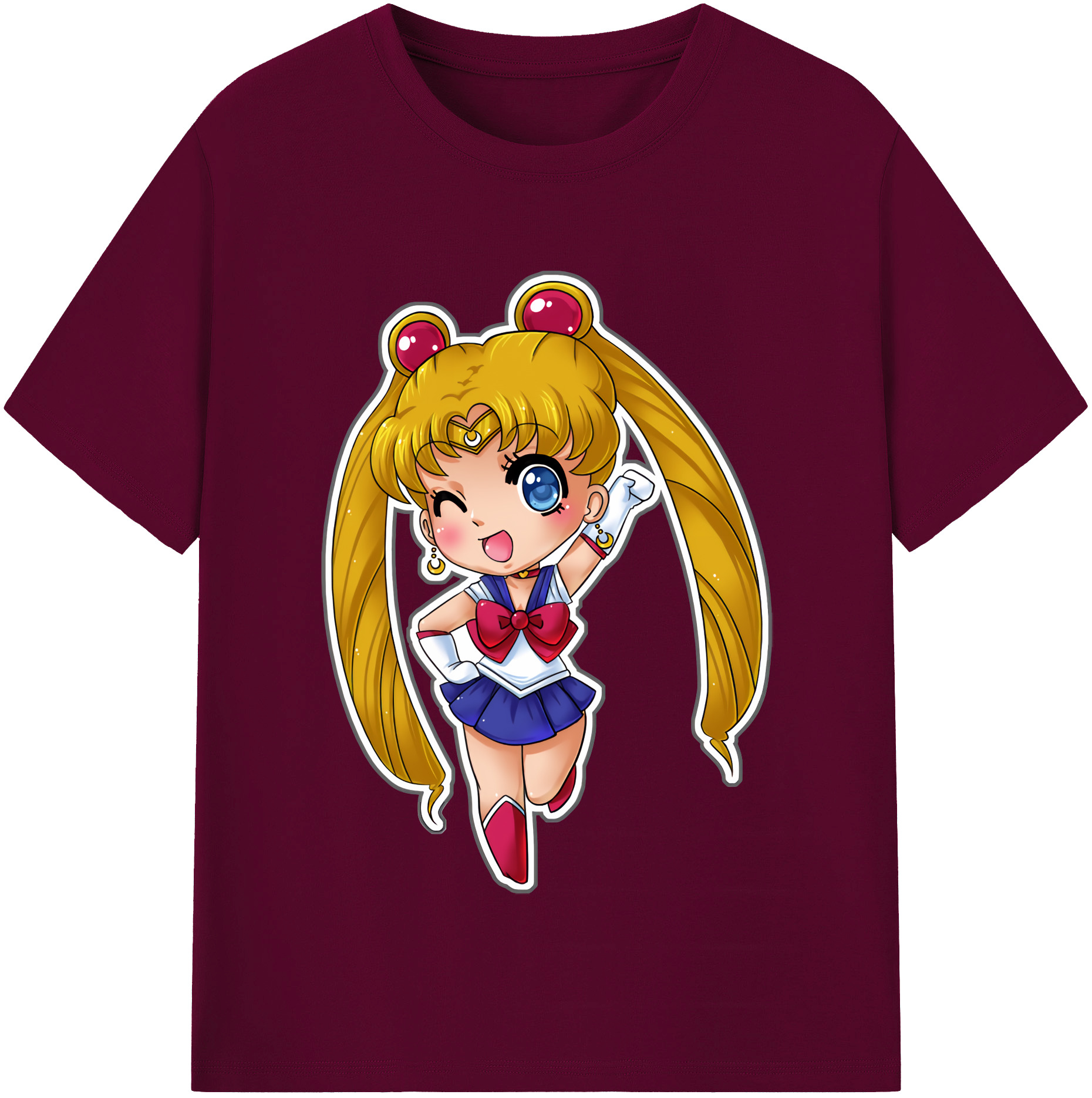 （画像用） 美少女戦士セーラームーン 月野 うさぎ つきの うさぎ Sailor Moon Tsukino Usagi レディースカジュアルプリントTシャツ（綿100％）
